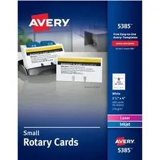 Avery AVE 5385 Averyreg; Uncoated Rotary Cards - 2-sided Printing - Fo