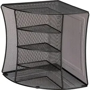 LLR 95252 | Lorell Steel Mesh Corner Desktop Organizer - 2