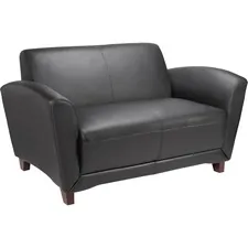 Lorell LLR 68951 Reception Seating Collection Leather Loveseat - 55 X 