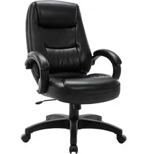 Lorell LLR 63286 Westlake High Back Executive Chair - Black Leather Se