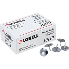 Lorell LLR 10110 516 Steel Thumb Tacks - 0.31 Shank - 0.38 Head - For 