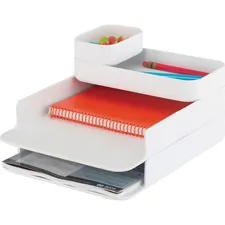 Safco SAF 3285WH Safco Stacking Plastic Desktop Sorter Sets - 4 Compar