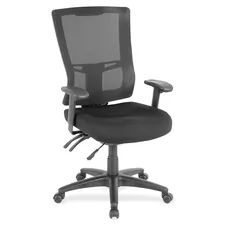 Lorell LLR 85561 High-back Mesh Chair - Black Fabric Seat - Black Nylo