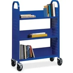 Lorell Lorell Single-sided Steel Book Cart - 3 Shelf -