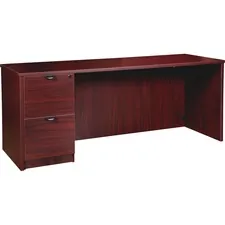 Lorell LLR PC2472LMY Prominence 2.0 Mahogany Laminate Left-pedestal Cr