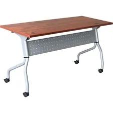 Lorell LLR 60721 Cherry Flip Top Training Table - Rectangle Top - Four