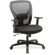 Lorell LLR 83307 Mid-back Task Chair - Black Fabric Seat - Black Mesh 