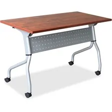 Lorell LLR 60720 Cherry Flip Top Training Table - Rectangle Top - Four