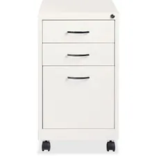 Lorell LLR 21028 White 3-drawer Mobile Pedestal File - 15 X 19 X 26 - 