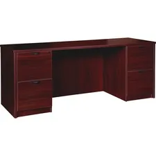 Lorell LLR PC2466MY Prominence 2.0 Mahogany Laminate Double-pedestal D