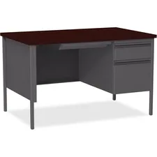 Lorell LLR 66903 Fortress Series 48 Right Single-pedestal Desk - Lamin