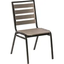 Lorell LLR 42687 Charcoal Outdoor Chair - Charcoal Gray Faux Wood Seat