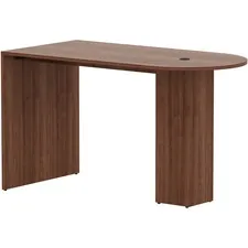 Lorell LLR 69545 Essentials Laminate Peninsula Cafe Table - 71 X 35.4 