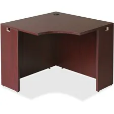 Lorell LLR 69872 Essentials Series Mahogany Corner Desk - Laminated Re