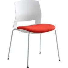 Lorell LLR 42950 Arctic Series Stack Chairs - Red Foam, Fabric Seat - 