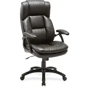 LLR 59535 | Lorell Black Base High-back Leather Chair