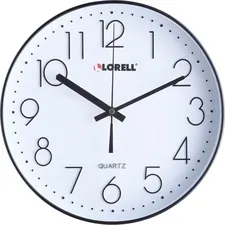 Lorell LLR 61011 12 Quiet Wall Clock - Analog - Quartz - Black