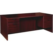 Lorell LLR PD3672QDPMY Prominence 2.0 Mahogany Laminate Double-pedesta