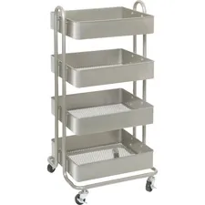 Lorell LLR 45652 Storage Basket Cart - 4 Casters - 15.8 Length X 18 Wi