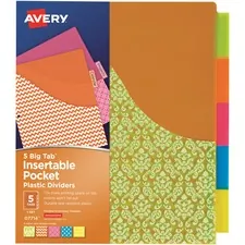 Avery AVE 07714 Averyreg; Big Tab Insertable Plastic Pocket Dividers -