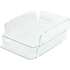 Lorell LLR 80655 Stacking Letter Trays - Desktop - Durable, Lightweigh