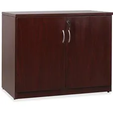 Lorell LLR 69612 Essentials Series Mahogany 2-door Storage Cabinet - 3