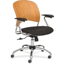 Safco SAF 6809NA Safco Reve Task Chair Round Plastic Wood Back - Black