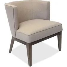 Lorell LLR 82093 Linen Fabric Accent Chair - Walnut Wood Frame - Four-