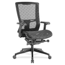 Lorell LLR 85560 Checkerboard Design High-back Mesh Chair - Black Seat