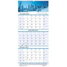 House HOD 3636 Scenic 3-month Compact Wall Calendar - Julian Dates - D