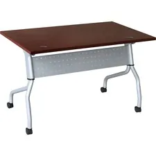 Lorell LLR 60722 Mahogany Flip Top Training Table - Rectangle Top - Fo