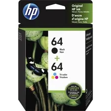 Original Hp HEW X4D92AN Hp 64 (x4d92an) Ink Cartridge - Black, Tri-col