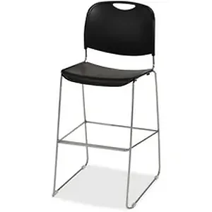 LLR 42947 | Lorell Bistro Stack Chair - Black Plastic Seat