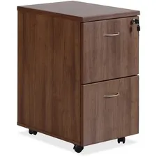 Lorell LLR 69984 Essentials Walnut Filefile Mobile Pedestal - 15.8 X 2