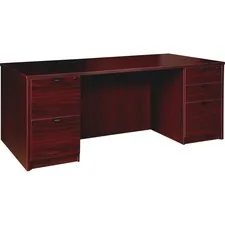 Lorell LLR PD3672DPMY Prominence 2.0 Mahogany Laminate Double-pedestal