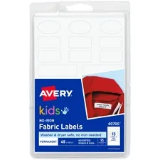 Avery AVE 40700 Averyreg; No-iron Clothing Labels, Assorted Shapes  Si