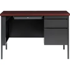 Lorell LLR 66949 Fortress Series Mahogany Laminate Top Desk - 45.5 X 2