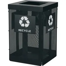 Safco SAF 9936BL Safco Onyx Waste Receptacle - Overlapping Lid - 36 Ga