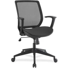 Lorell LLR 84840 Meshmesh Executive Mid-back Chair - Black Nylon Seat 