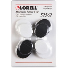 Lorell LLR 52562 Plastic Cap Magnetic Paper Clips - Round - 4  Pack - 