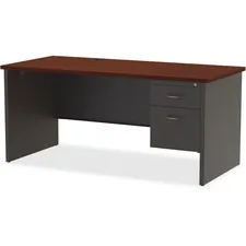 Lorell LLR 79146 Mahogany Laminatecharcoal Modular Desk Series Pedesta