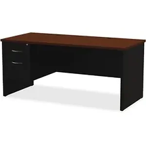 LLR 79151 | Lorell Walnut Laminate Commercial Steel Desk
