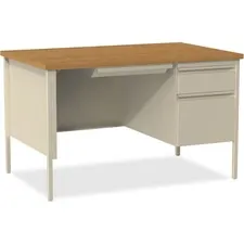 Lorell LLR 66908 Fortress Series 48 Right Single-pedestal Desk - Oak L