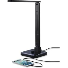 Lorell LLR 99769 Smart Led Desk Lamp - Black - Desk Mountable - For De