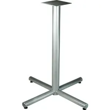 Lorell LLR 34432 Silver Bistro-height X-leg Table Base - Metallic Silv