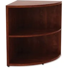 Lorell LLR 69892 Essentials Series Cherry Laminate Corner Bookcase - 2