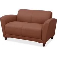 Lorell LLR 68947 Mahogany Finish Reception Loveseat - 55 X 31.5 X 34.5