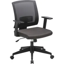 Lorell LLR 41842 Soho Mid-back Task Chair - Black Fabric Seat - Black 