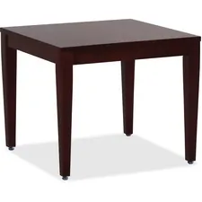 Lorell LLR 59543 Mahogany Finish Solid Wood Corner Table - Square Top 