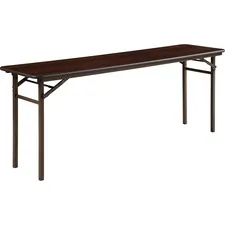 Lorell LLR 60727 Mahogany Folding Banquet Table - Mahogany Rectangle T